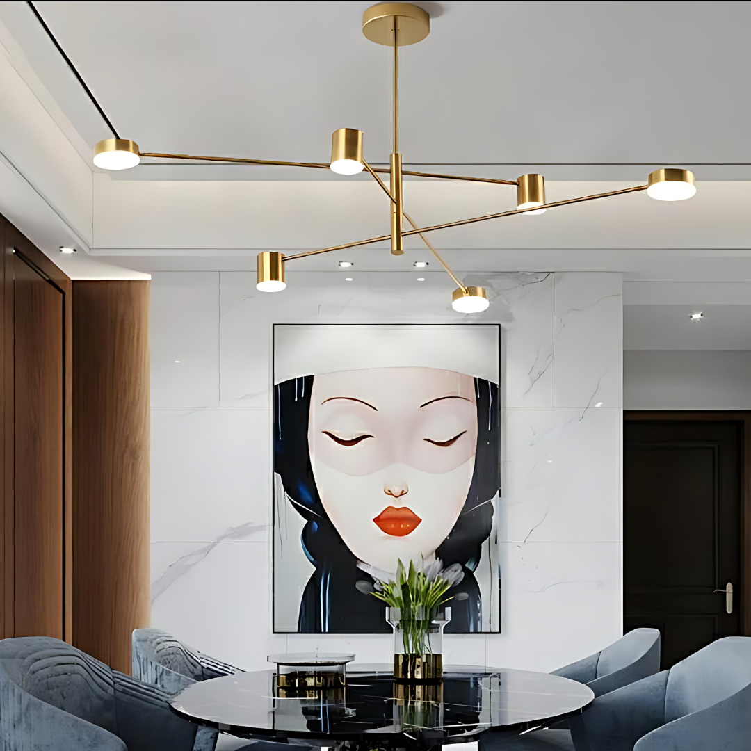 Golden Linear Chandelier