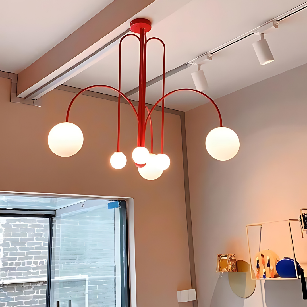Red Globe Chandelier