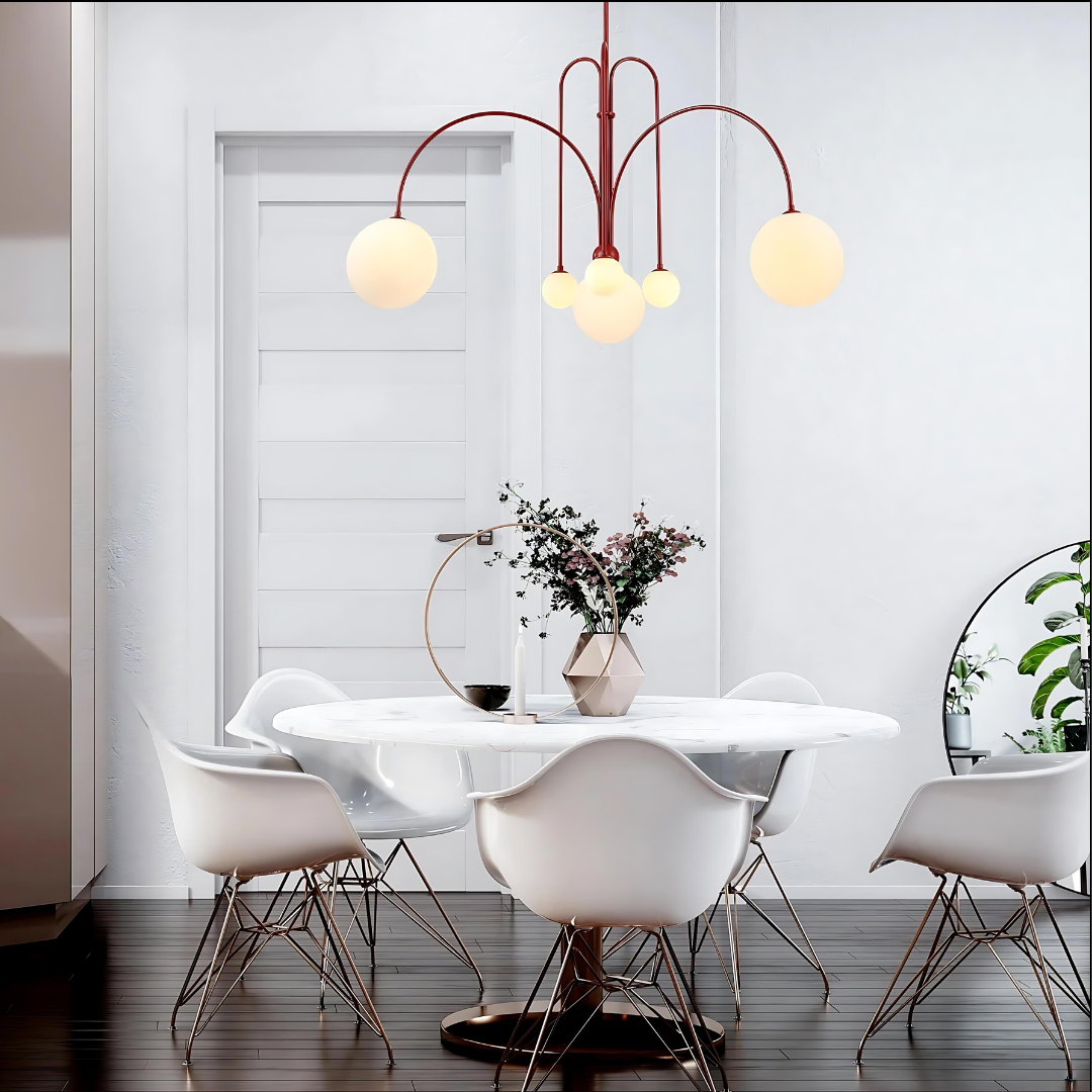 Red Globe Chandelier