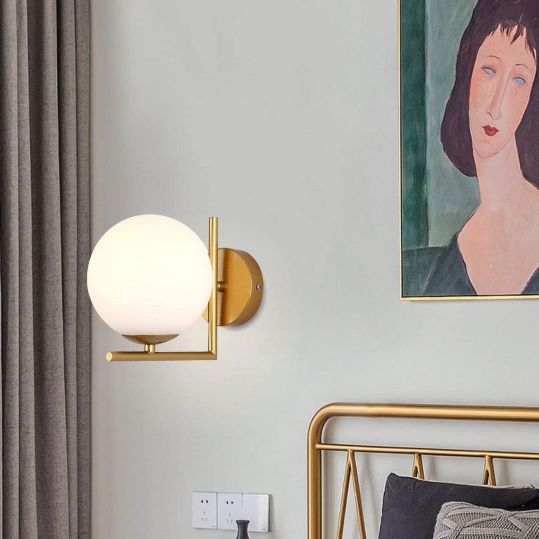 White Ball Wall Light