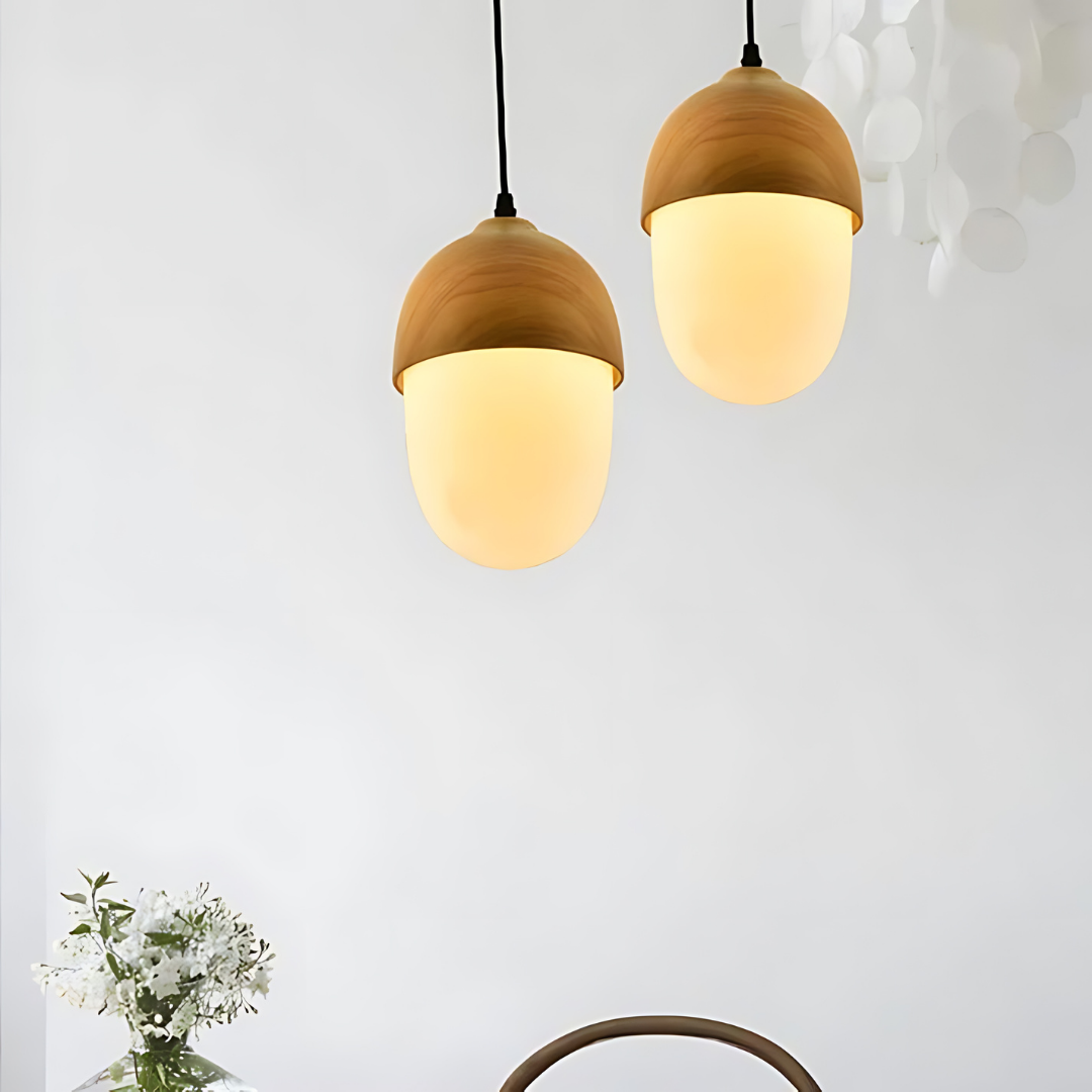 Nut Wood Pendant Light