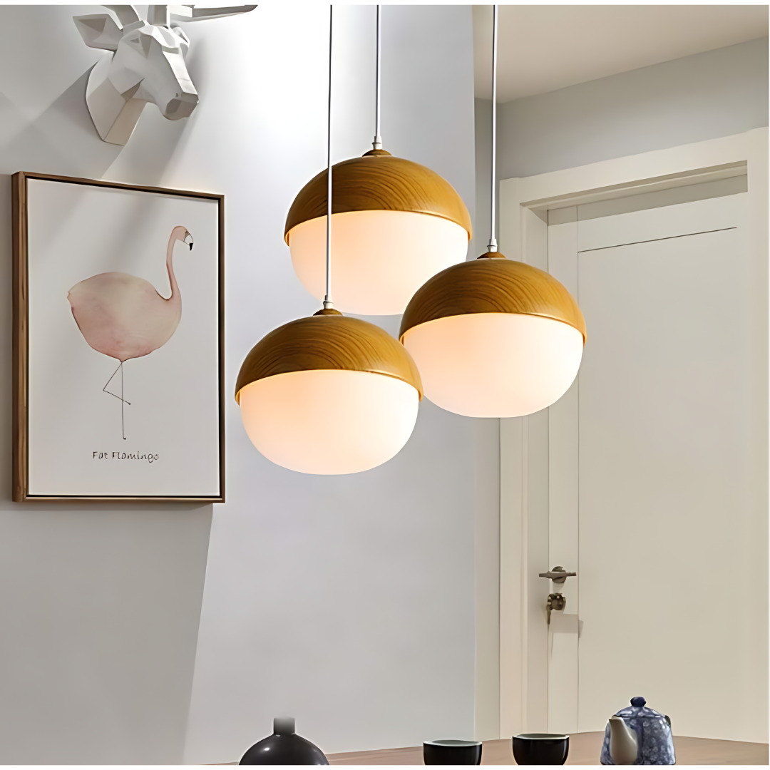 Nut Wood Pendant Light