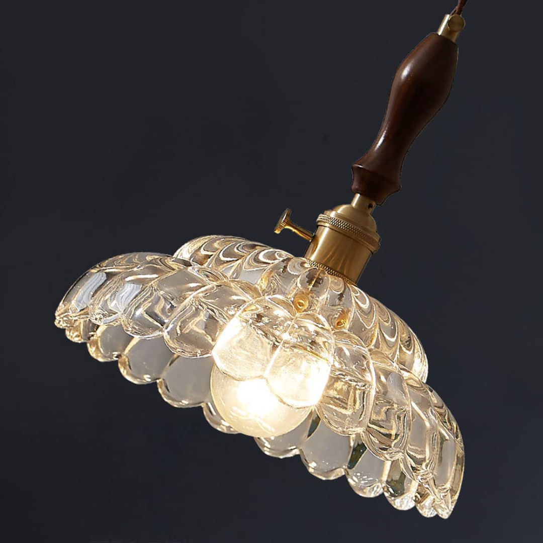 Petal Shaped Clear Glass Pendant