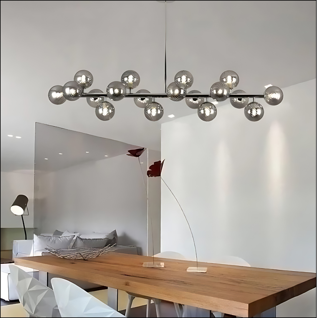 Smoky Glass Ball Chandelier