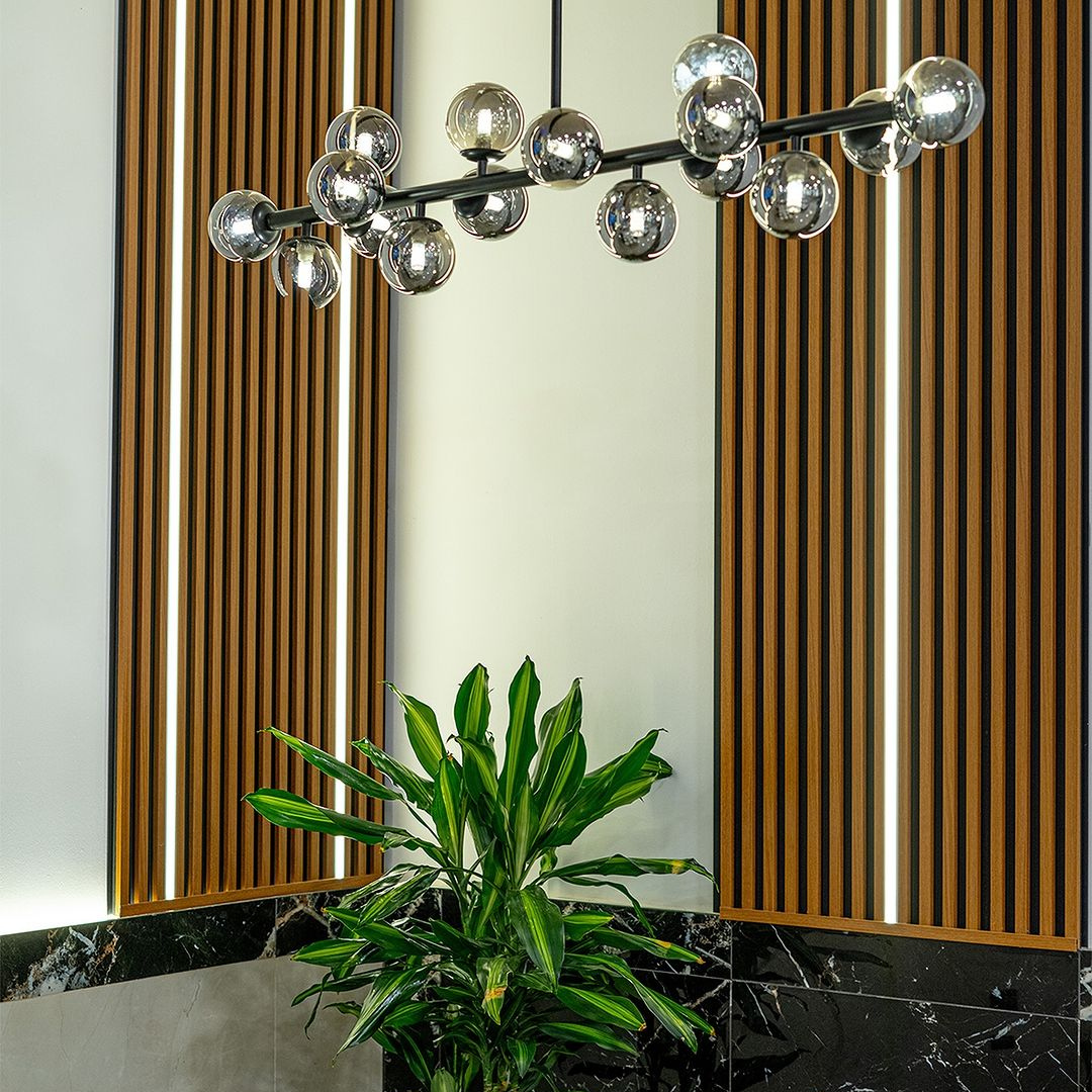 Smoky Glass Ball Chandelier