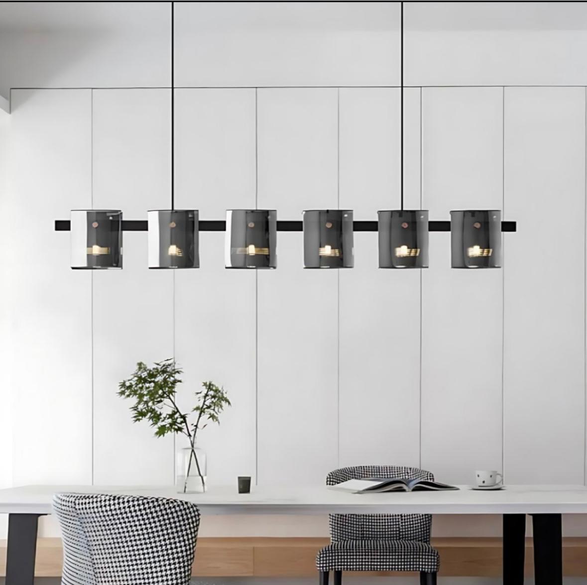 Smoke Glass Linear Chandelier