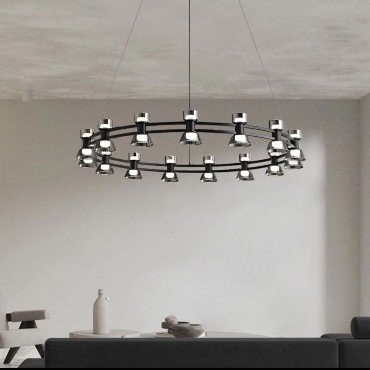 Orbit Chandelier in Chrome Glass
