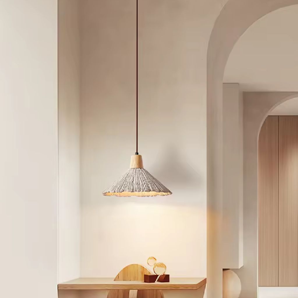Textured Ceramic Flower Pendant Light