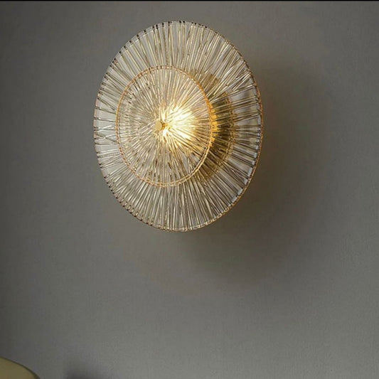 Layered Textured Glass Wall Light